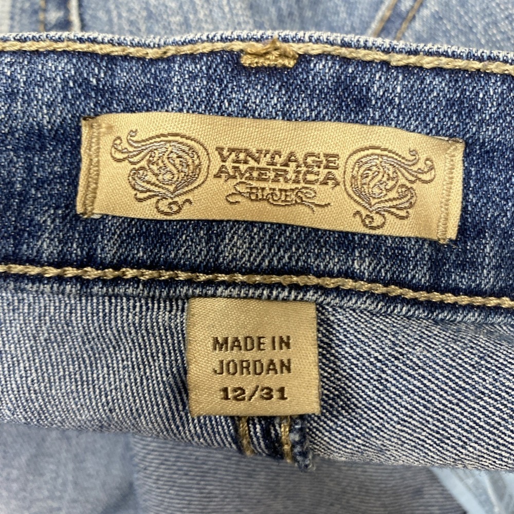 Vintage America Blue Denim Jean Shorts - Picture 5 of 12
